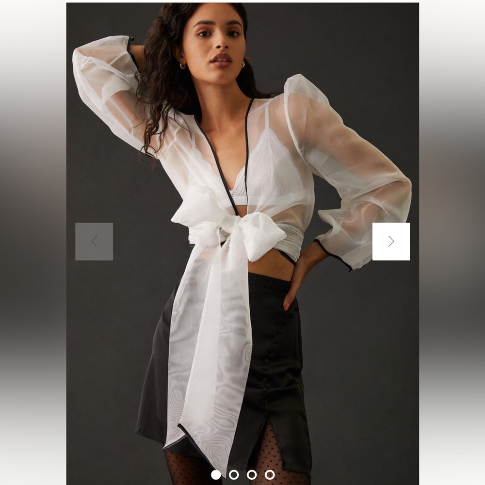Anthropologie Maeve Sheer Bow-Front Top